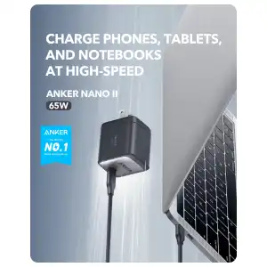 Cargador Celular Anker 715 Nano II 65W USB-C GaN II con PPS, PIQ 3.0 y Enchufe Plegable miniatura 2